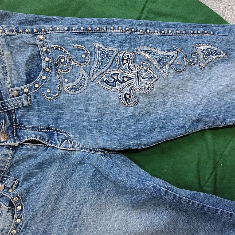 Trinity Ranch Light Blue Jeans With Bling - Picture 6 of 14
